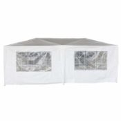 (Q75) 3m x 6m White Waterproof Garden Gazebo Marquee Awning Party Tent 2 Zipped Doors & 4 Remo...