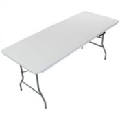 (Q23) 6ft Folding Trestle Table Heavy Duty Catering Garden Party 1.8m Carry Handle For Easy Tr...