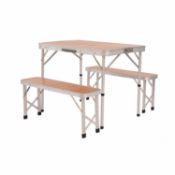 (Q35) 3ft Folding Outdoor Camping Kitchen Work Top Table and Benches Lightweight Aluminium Con...
