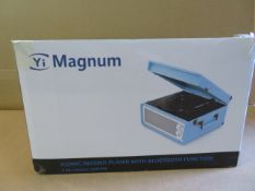 (20) 1 x Grade B - Yi Magnum Retro 60s Record Player, Bluetooth Streaming, CD Player, FM Radio,...