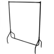 (PR85) 4ft Garment Clothes Rail Super Heavy Duty All Metal Black 4ft Wide, 5ft High - Measures...