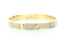 18ct Yellow Gold Diamond Set Bangle 1.99 Carats