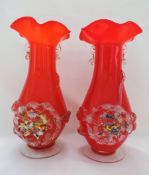 Antique Art Nouveau Vases Stevens & Williams Glass