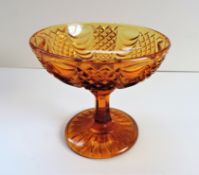 Vintage Amber Glass Tazza