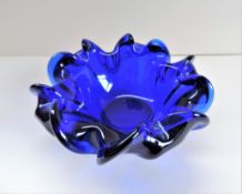 Vintage Murano Scalloped Glass Bowl