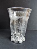 Victorian Engraved Glass Celery Vase