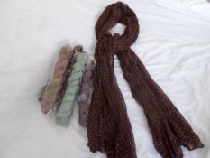 5 x Luxury Scarfs. RRP £10 Each. Brand New