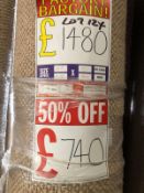Durham Barley Beige 100% Wool 4.4M X 4M (14Ft 3In X 13Ft) Loopcontract Hessian Back