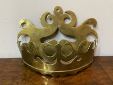C18th brass fretwork candlestand