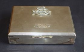 Glamorgan Badged EPNS Cigarette Box