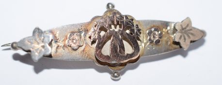 WW2 Era Silver And Gold Sweetheart Brooch