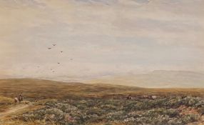 Large watercolour by James Orrock (Scottish 1829-1913 ARI 1871, RI 1875) Cattle on the Moor