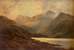 View of the Scottish Highlands signed oil by Alfred Fontville de Breanski 1877-1957 exhibited RA, R