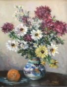 Attrib to Robert Dickie Cairns 1866-1944 R,S,A Oil still life chrysanthemums and Daisies