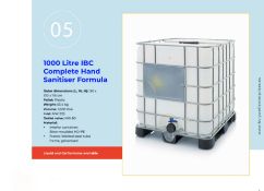 Alcohol-based hand sanitiser (80% Alcohol) Liquid Form 1X1000L IBC