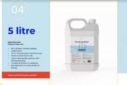 Alcohol-based hand sanitiser (80% Alcohol) Liquid Form 75 X 5L Jugs