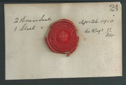 British Colonial 1910 Proof Impression of a double circle 