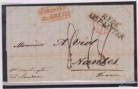 G.B. - Ship Letters - Ryde / Mauritius 1845 Entire letter from Port Louis to France endorsed 
