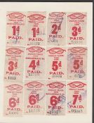 G.B. Railways 1917 North Staffordshire Railway c.1917 1d to 10 shillings red on white prepaid parcel