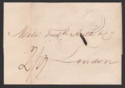 G.B - Used Abroad / Spain 1849 (Sep. 10) 1849 Entire Letter from Vigo to London with the 