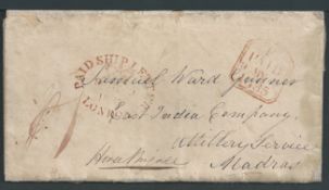 India / G.B. - Military 1835 Entire letter (repaired at folds) from Shefield, to 