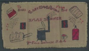 Kenya Uganda Tanganyika 1940 Christmas message from a soldier in the 7th Field Brigade, stationed in
