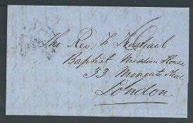 Jamaica 1857 Entire letter to London charged 6d backstopped with superb 