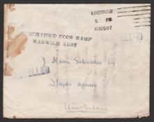 G.B. - Railways / Crash & Wreck 1907 (Feb 20) Cover from London to Amsterdam, stained and the stamp