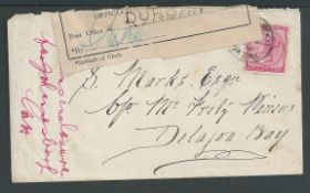 Boer War 1899 Cover from Natal to Delagoa Bay censored in Durban with an 