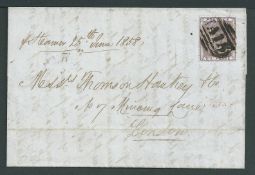 Grenada 1858 Entire letter to London franked by G. B. Queen Victoria 6d lilac cancelled 