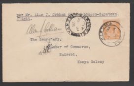 Kenya / G.B - Air Mails 1926 (Jan. 14) Cover to Nairobi inscribed 