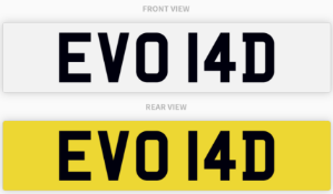 EVO 14D , number plate on retention