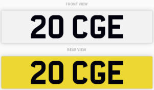 20 CGE , number plate on retention