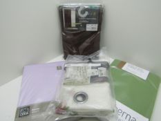 Various Curtains and sheets as pictured.