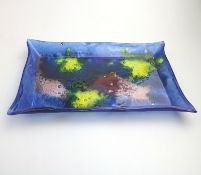 A Retro studio glass multi colour Tray by Ornaglass C.1960s