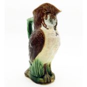 A Staffordshire Majolica pottery Owl Jug attributed to William Brownfield C.1885