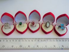 Job Lot 5 Boxed Rings