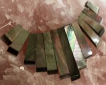 Black Shell Bars Graduated Approx. 10 X 5 To 29 X 5 Mm 13 Pieces