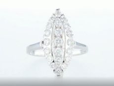 14 Kt. White Gold - Ring - 0.96 Ct Diamond - Diamonds