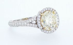 18 Kt. White Gold - Ring - 3.12 Ct Diamond - Diamonds