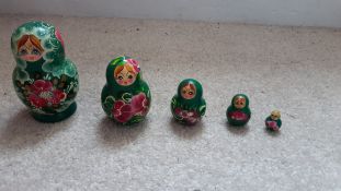 Old Set Of Wooden Matryoshka