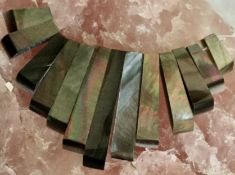 Black Shell Bars Graduated Approx. 10 X 5 To 29 X 5 Mm 13 Pieces