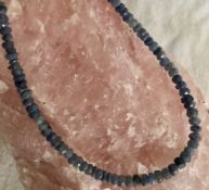 Sapphire Gems Rondelles Graduated Faceted 18 Cm Strand