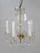 Vintage Crystal Five Light Chandelier