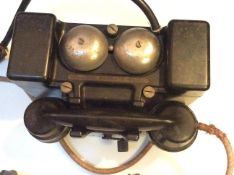 Genuine Ww2 1940'S Military Field Telephone British Army