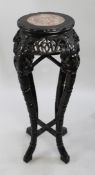 Chinese Hongmu Marble Topped Pedestal c.1890