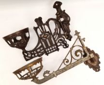 Antique 2 x Metal Church Candle Brackets
