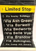 Vintage Canvas Bus Destination Roll 40 Destinations