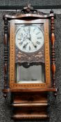 Antique Victorian Inlaid Wall Clock