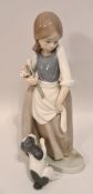 Vintage Lladron Figure Girl & Dog A/F